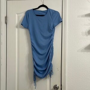 SHEIN Blue Bodycon Mini Dress Crew Neck Short Sleeve